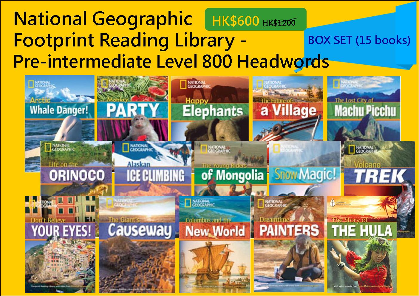 National Geographic Footprint Reading Library - Pre-intermediate Level 800 Headwords (Box Set - 15 books)